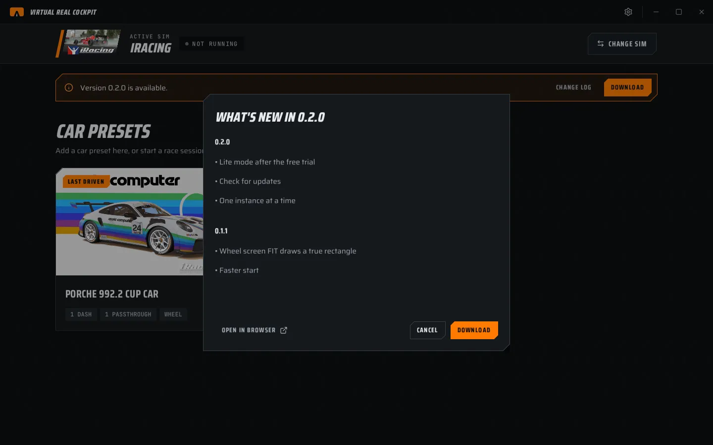 What's new dialog